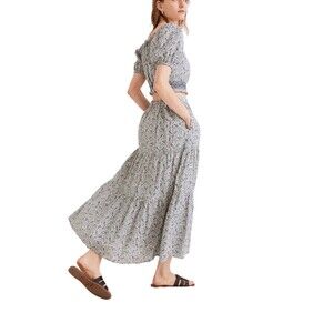 NWOT Madewell Button-Front Tiered Maxi Skirt Size XXS Florentine Floral #NF955